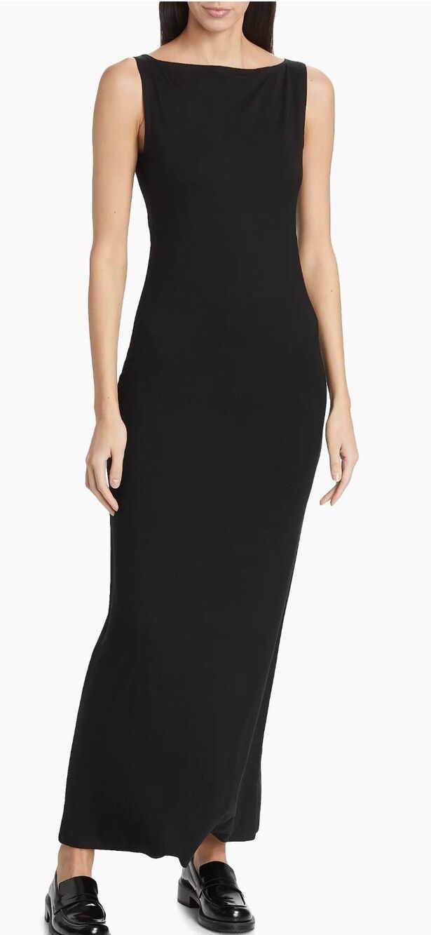 Reformation Raine Knit Maxi Dress Black Medium Luxury Designer Neutral Simple
